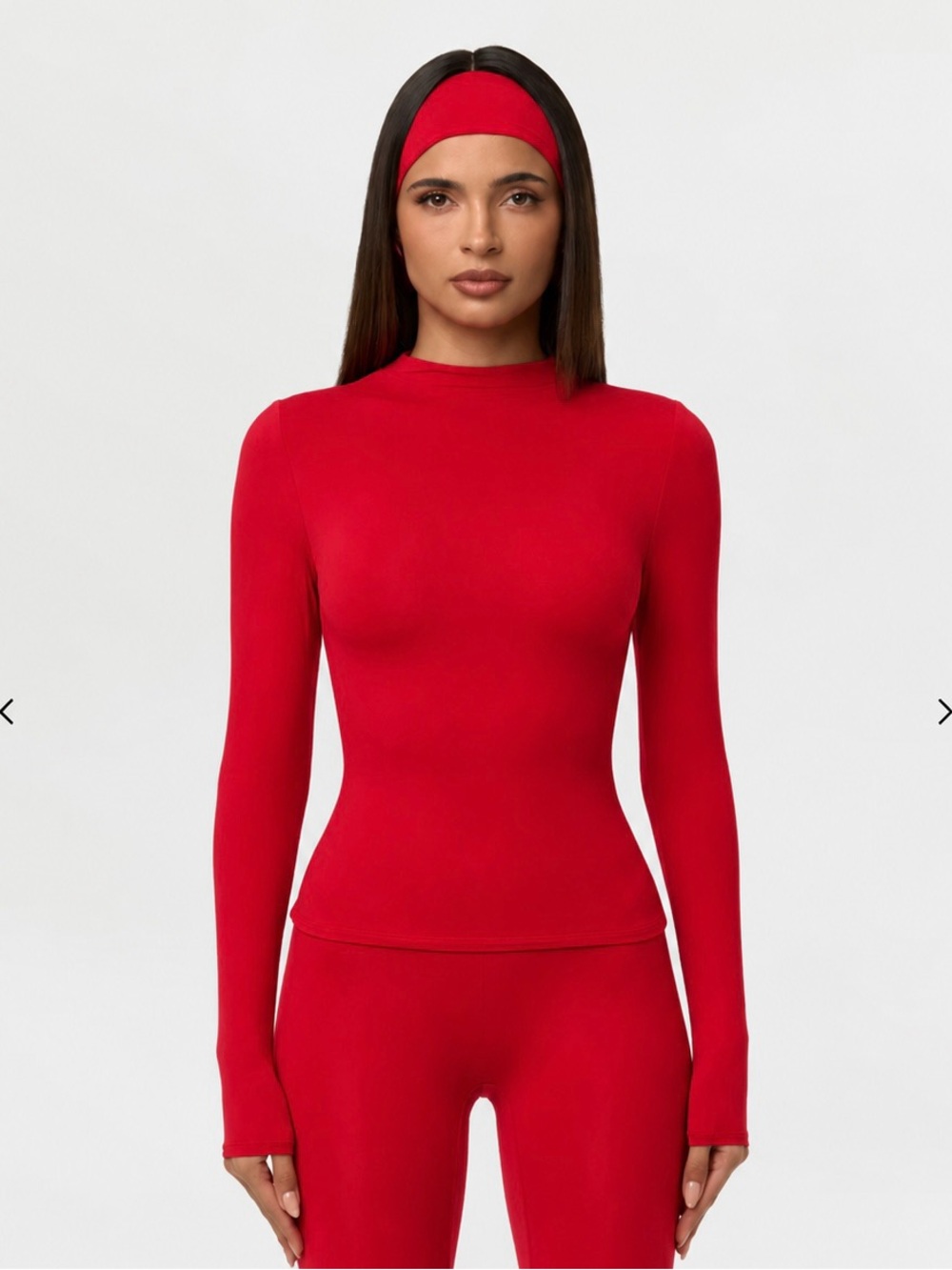 Naked Wardrobe Naked Mock Neck Top Red